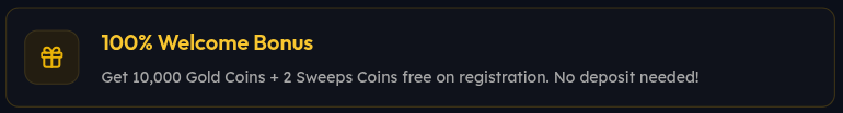 SweepLasVegas Casino Welcome Bonus